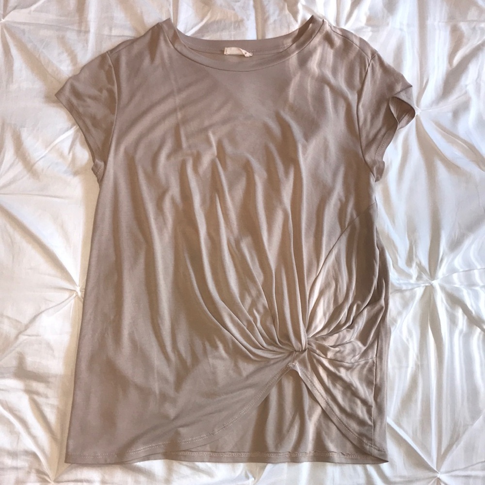 Tan Tied-Front Tunic